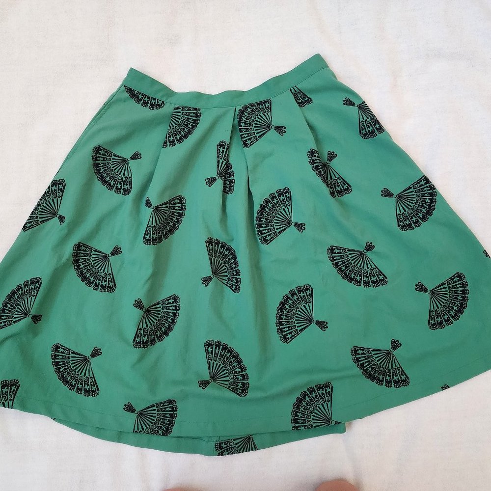 Tatyana "Bettie Page" classic green fan skirt